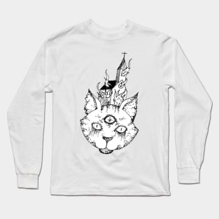 Burning Church Cat Long Sleeve T-Shirt